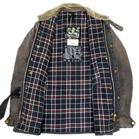 (VINTAGE) 1996 MADE IN ENGLAND BARBOUR INTERNATIONAL 3 WARRANT OILED JACKET