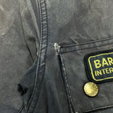 (VINTAGE) 1996 MADE IN ENGLAND BARBOUR INTERNATIONAL 3 WARRANT OILED JACKET