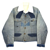 (VINTAGE) 1960'S ROEBUCKS REMAKE PATCHWORK BACK BOA DENIM TRUCKER JACKET