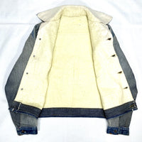 (VINTAGE) 1960'S ROEBUCKS REMAKE PATCHWORK BACK BOA DENIM TRUCKER JACKET