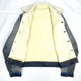 (VINTAGE) 1960'S ROEBUCKS REMAKE PATCHWORK BACK BOA DENIM TRUCKER JACKET