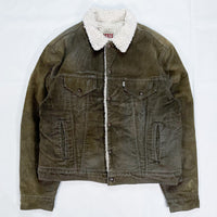 (VINTAGE) 1980'S MADE IN USA Levi's 70412-1577 4 POCKET CORDUROY SHERPA TRUCKER JACKET