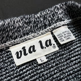(VINTAGE) 1980'S MADE IN KOREA via l.a NEWSPAPER PATTERN ALL OVER PATTERN KNIT SWEATER
