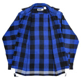 (DESIGNERS) FINESSE X GOOD ENOUGH PAINT PROCESSING BLOCK CHECKERED OPEN COLLAR BOX HEAVY FLANNEL SHIRT