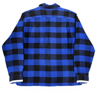 (DESIGNERS) FINESSE X GOOD ENOUGH PAINT PROCESSING BLOCK CHECKERED OPEN COLLAR BOX HEAVY FLANNEL SHIRT