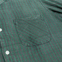 (DESIGNERS) MADE IN USA SOUTH 2 WEST 8 S2W8 PLAID PATTERN OPEN COLLAR BOX SHIRT