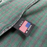 (DESIGNERS) MADE IN USA SOUTH 2 WEST 8 S2W8 PLAID PATTERN OPEN COLLAR BOX SHIRT