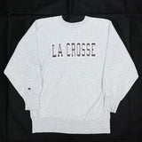 (BORO) 1990'S MADE IN USA CHAMPION EMBROIDERY TAG DOUBLE SIDED PRINT REVERSE WEAVE SWEAT SHIRT