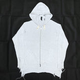 (DESIGNERS) MIHARA YASUHIRO SAMPLE TAG DISTRESSED ZIP UP COTTON KNIT HOODIE