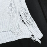 (DESIGNERS) MIHARA YASUHIRO SAMPLE TAG DISTRESSED ZIP UP COTTON KNIT HOODIE