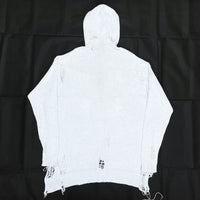 (DESIGNERS) MIHARA YASUHIRO SAMPLE TAG DISTRESSED ZIP UP COTTON KNIT HOODIE