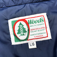 (VINTAGE) 1990'S MADE IN CANADA WOODS HOODED DOWN VEST