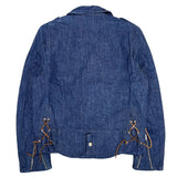 (VINTAGE) 2000'S SCHOTT ONE STAR DENIM DOUBLE BREASTED BIKER JACKET