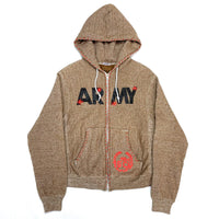 (DESIGNERS) THE GREAT CHINA WALL REMAKE US ARMY OVERDYED ZIP UP HOODIE SWEAT SHIRT