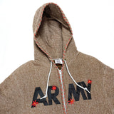 (DESIGNERS) THE GREAT CHINA WALL REMAKE US ARMY OVERDYED ZIP UP HOODIE SWEAT SHIRT