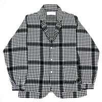 (DESIGNERS) PHINGELIN HOUNDSTOOTH LATTICE PATTERN DEFORMED JACKET