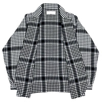 (DESIGNERS) PHINGELIN HOUNDSTOOTH LATTICE PATTERN DEFORMED JACKET