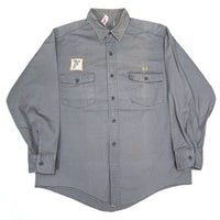 (VINTAGE) 1970'S Sledge's CHAIN STITCH EMBROIDERED LONG SLEEVE WORK SHIRT
