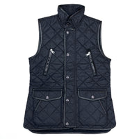 (VINTAGE) 2000'S POLO RALPH LAUREN LEATHER PIPING QUILTED VEST