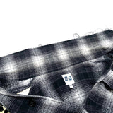 (DESIGNERS) MADE IN USA AIE LEOPARD PATTERN PANELED SHADOW PLAID PULLOVER BONDAGE SHIRT