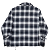 (DESIGNERS) MADE IN USA AIE LEOPARD PATTERN PANELED SHADOW PLAID PULLOVER BONDAGE SHIRT