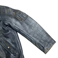 (VINTAGE) 1980'S FRENCH ARMY TYPE CIVILIAN LEATHER FLIGHT JACKET