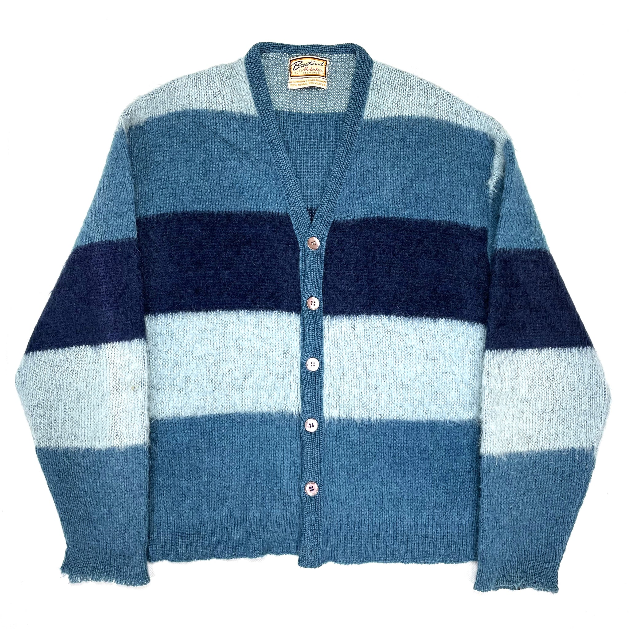 トップス 1960's Brentwood mohair cardigan VINTAGE) 1960'S BRENTWOOD STRIPED PATTERN MOHAIR KNIT