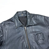 (VINTAGE) 1980'S FRENCH ARMY TYPE LEATHER FLIGHT JACKET