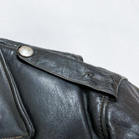 (VINTAGE) 1950'S HORSEHIDE DOUBLE BREASTED RIDERS JACKET WITH CHIN STRAP
