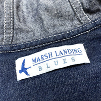 (VINTAGE) 1990'S MADE IN HONG KONG MARSH LANDING BLUES HOODED DENIM SHIRT