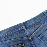 (DESIGNERS) 1990'S MADE IN ITALY W＆LT PAINTED 5 POCKET DISTRESSED DENIM PANTS