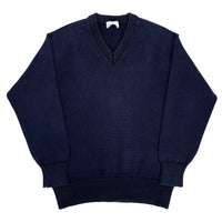 (DESIGNERS) 1980'S COMME des GARCONS HOMME V NECK THICK COTTON KNIT