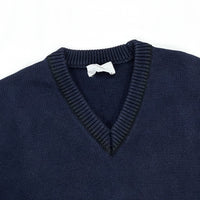 (DESIGNERS) 1980'S COMME des GARCONS HOMME V NECK THICK COTTON KNIT