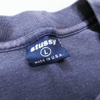 (VINTAGE) 1990'S MADE IN USA OLD STUSSY NAVY TAG SLEEVE PRINT LONG SLEEVE T-SHIRT