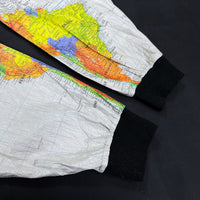 (VINTAGE) 1989 MADE IN USA TYVEK by DUPONT WORLD MAP ALL OVER PRINT JACKET