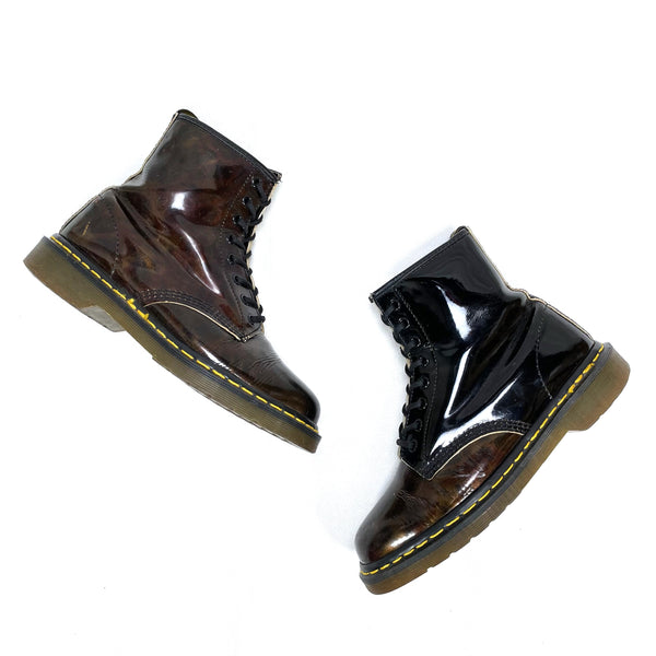 (OTHER) MADE IN ENGLAND DR,MARTENS 8 HOLE PATENT LEATHER BOOTS