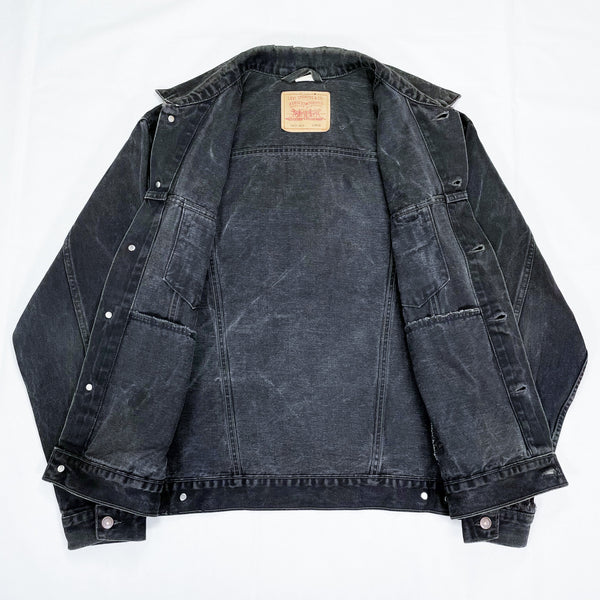 VINTAGE) 1990'S Levi's 70507-4159 4 POCKET BLACK DENIM TRUCKER 