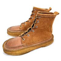 (OTHER) SUEDE X LEATHER PANELED MOCCASIN BOOTS