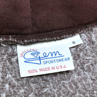 (VINTAGE) 1990'S MADE IN USA GEM SPORTSWEAR STRIPED REVERSE WEAVE TYPE ZIP UP HOODIE SWEAT SHIRT
