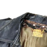 (VINTAGE) 1950'S HORSEHIDE DOUBLE BREASTED LEATHER RIDERS JACKET