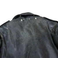 (VINTAGE) 1950'S HORSEHIDE DOUBLE BREASTED LEATHER RIDERS JACKET