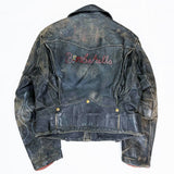 (VINTAGE) 1950'S HERCULES by SEARS PAINTED D POCKET DOUBLE BREASTED RIDERS JACKET