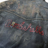 (VINTAGE) 1950'S HERCULES by SEARS PAINTED D POCKET DOUBLE BREASTED RIDERS JACKET