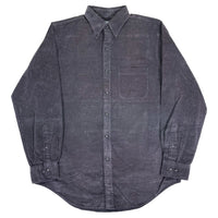 (VINTAGE) DEAD STOCK NEW 1990'S MADE IN HONG KONG LANDS' END THIN CORDUROY 3 PIECE STOPPED BD SHIRT