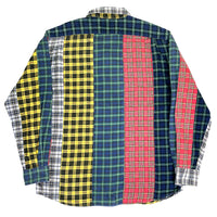(DESIGNERS) 2000'S RESONATE GOOD ENOUGH 5 COLOR PLAID PATTERN PATCHWORK LIGHT FLANNEL SHIRT