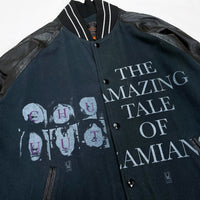 (DESIGNERS) 2006 UNDERCOVERISM SLEEVE LEATHER SWEAT SHIRT VARSITY JACKET