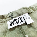 (VINTAGE) 1990'S CHICO'S DESIGN LINEN 100% SET UP COLLARLESS SHIRT PANTS