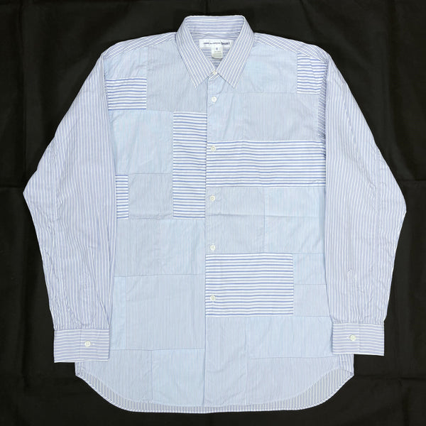 (DESIGNERS) 2000'S MADE IN FRANCE COMME des GARCONS SHIRT STRIPED PATCHWORK SHIRT