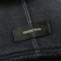 (DESIGNERS) 2000'S UNDER COVER DIAGONAL STITCHED REVERSE WEAVE TYPE ZIP UP HOODIE SWEAT SHIRT