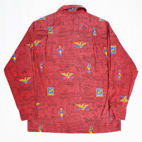 (VINTAGE) 1960'S JACK CHARLES TOTAL PATTERN PRINT COTTON OPEN COLLAR BOX SHIRT